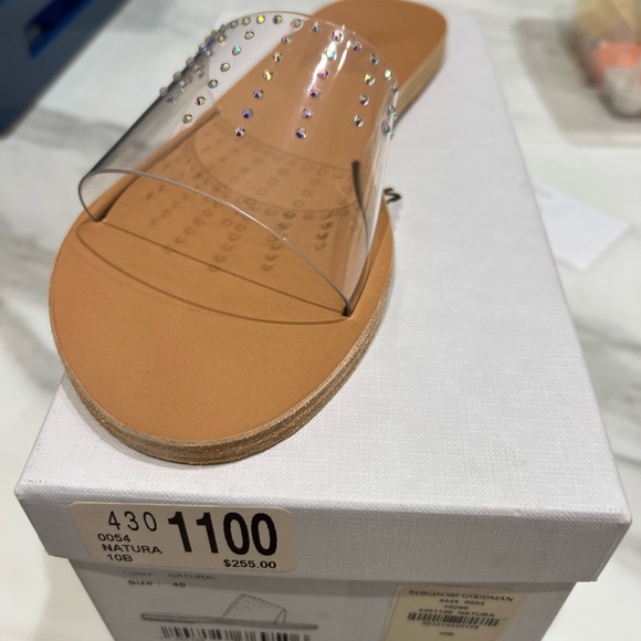 Ancient Greek Sandal Tessa Vinyl / Crystal New w tags and box